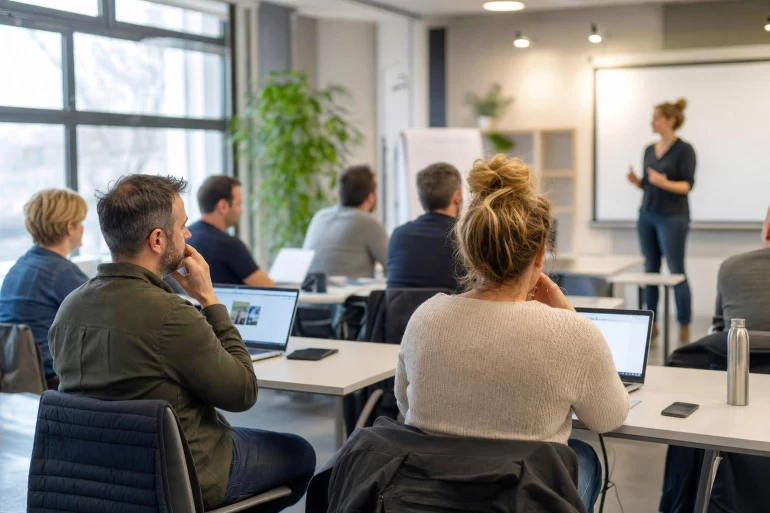 Personnes en formation professionnelle en salle