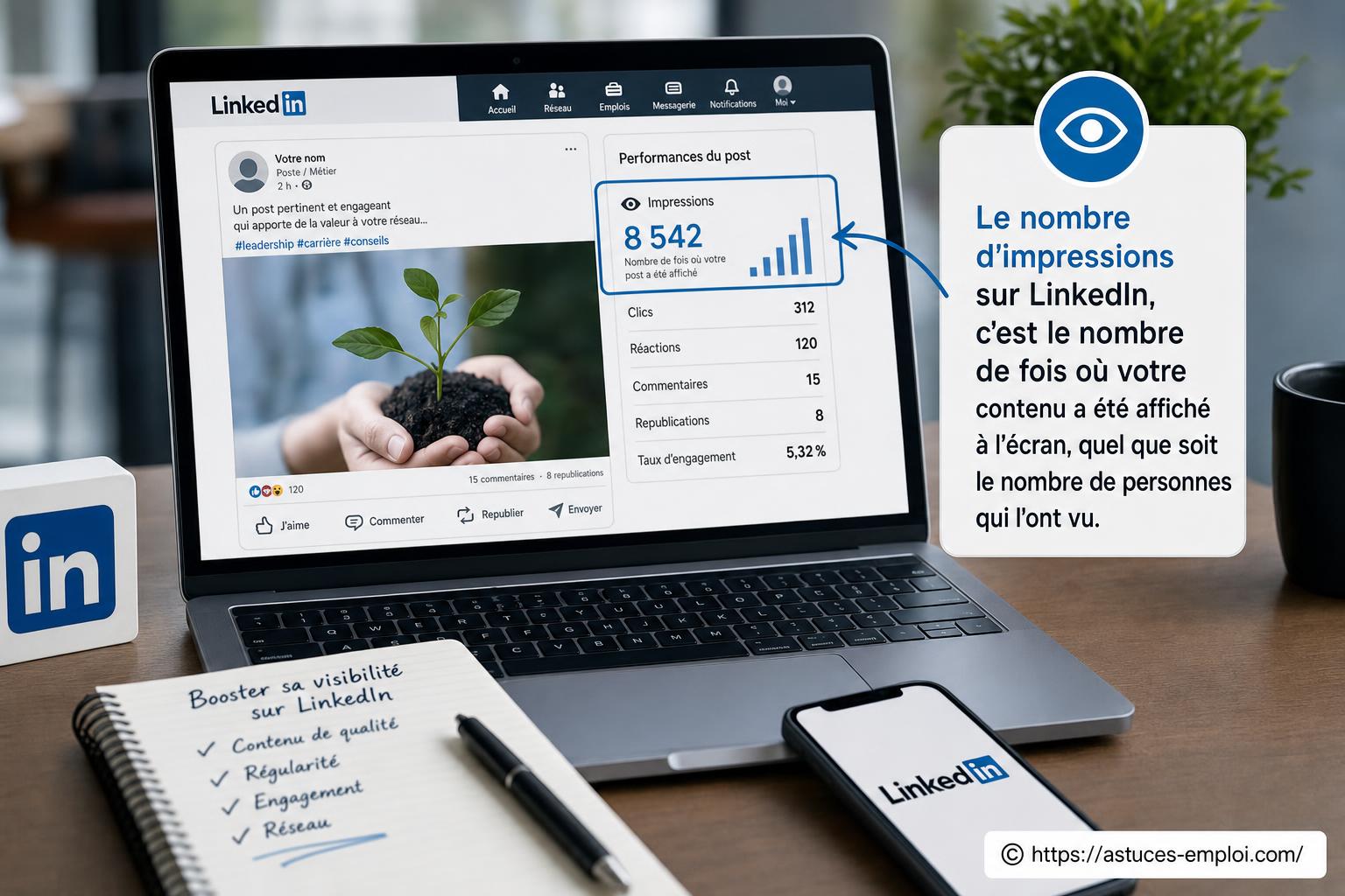 Qu’est-ce que le nombre d’impressions sur LinkedIn et comment l’interpréter ?